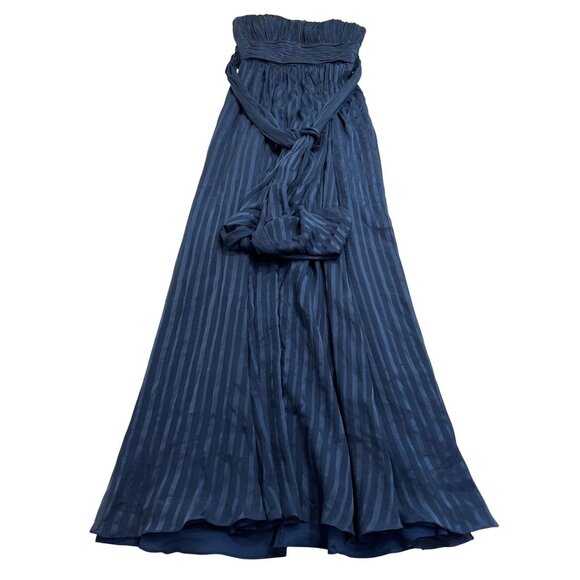 BCBGMaxAzria Silk Chiffon Strapless Gown in Blue - Picture 1 of 5
